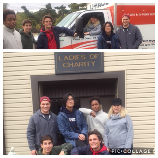 Student helpers at LOC Warehouse